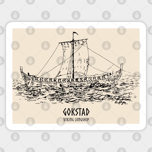 Gokstad Viking Longship Sticker by Lakeric